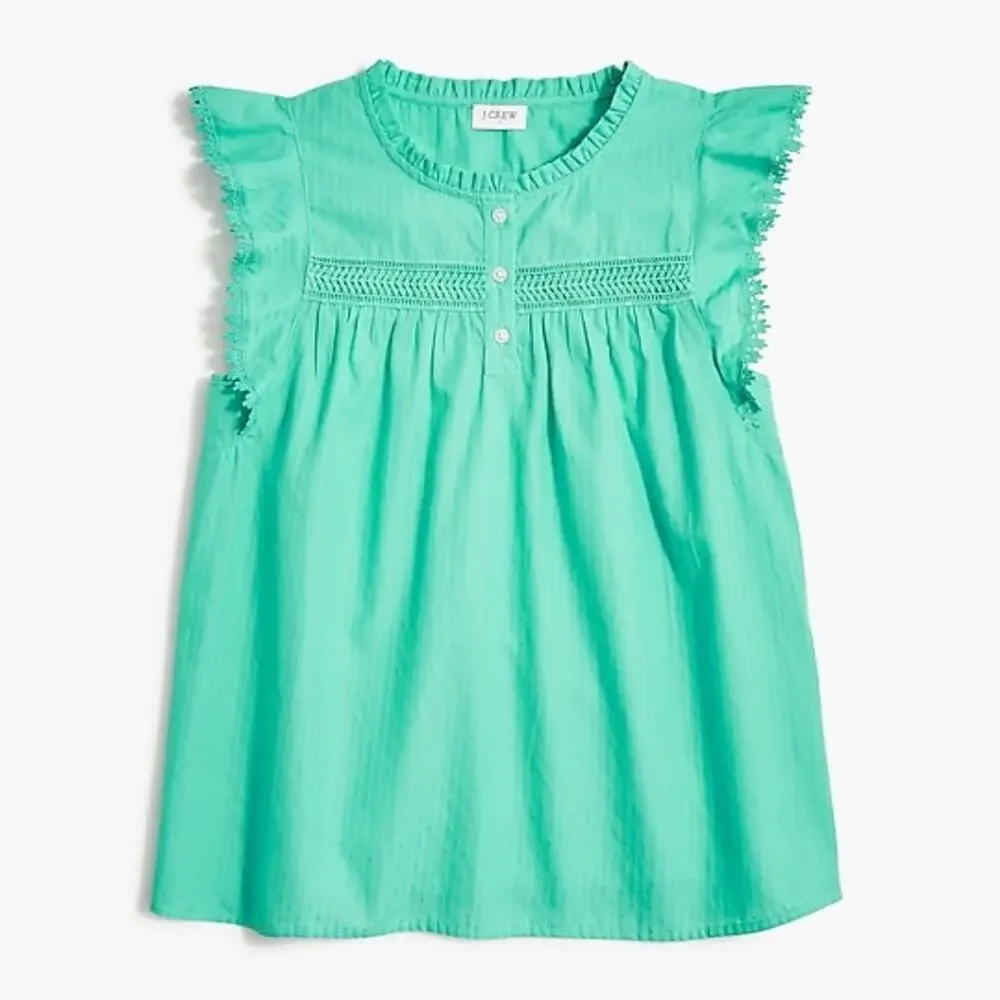 J. Crew Factory - Sleeveless ruffle top - Chrome Green - Size Small